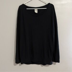 PINK Victoria's Secret Black Relaxed Long Sleeve Tee